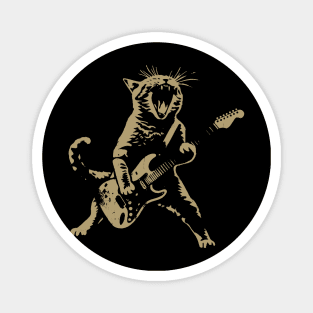 Rock Cat Playing Guitar Shirt Magnet